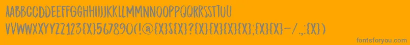 DkMidnightChalker-Schriftart – Graue Schriften auf orangefarbenem Hintergrund