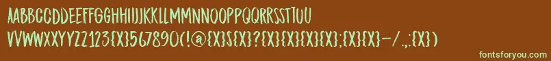 DkMidnightChalker Font – Green Fonts on Brown Background