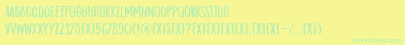 DkMidnightChalker Font – Green Fonts on Yellow Background