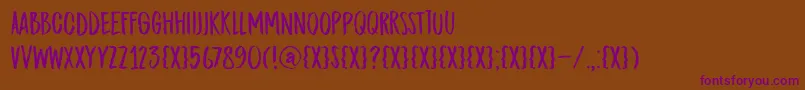 DkMidnightChalker Font – Purple Fonts on Brown Background