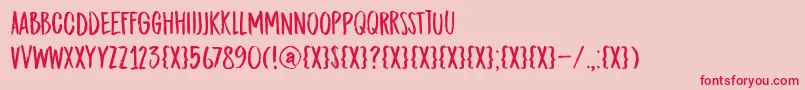 fuente DkMidnightChalker – Fuentes Rojas Sobre Fondo Rosa