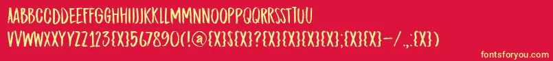 DkMidnightChalker Font – Yellow Fonts on Red Background