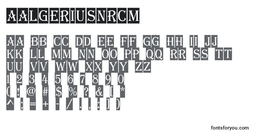 AAlgeriusnrcm-fontti – aakkoset, numerot, erikoismerkit