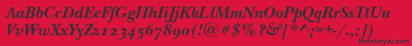 NewbaskervilleodttBolditalic Font – Black Fonts on Red Background