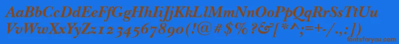 NewbaskervilleodttBolditalic Font – Brown Fonts on Blue Background