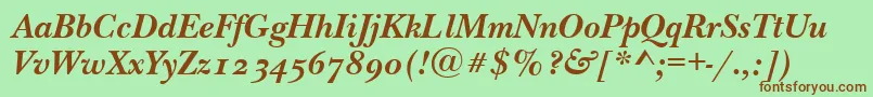 NewbaskervilleodttBolditalic Font – Brown Fonts on Green Background