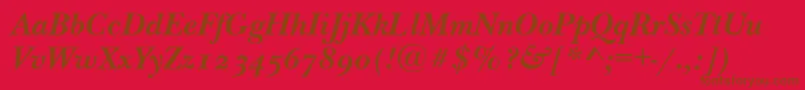 NewbaskervilleodttBolditalic Font – Brown Fonts on Red Background