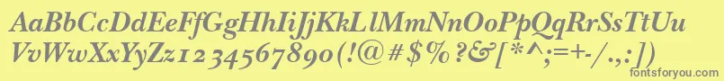 NewbaskervilleodttBolditalic Font – Gray Fonts on Yellow Background