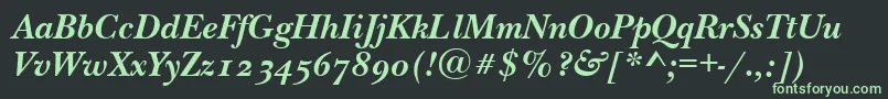 NewbaskervilleodttBolditalic Font – Green Fonts on Black Background