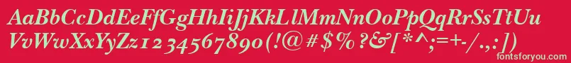NewbaskervilleodttBolditalic Font – Green Fonts on Red Background