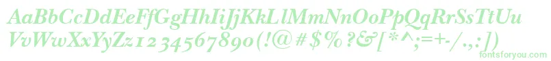 NewbaskervilleodttBolditalic Font – Green Fonts on White Background