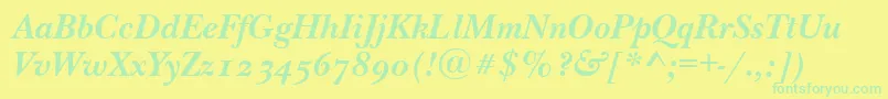 NewbaskervilleodttBolditalic Font – Green Fonts on Yellow Background