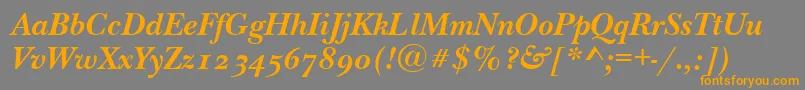 NewbaskervilleodttBolditalic Font – Orange Fonts on Gray Background