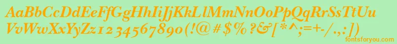 NewbaskervilleodttBolditalic Font – Orange Fonts on Green Background