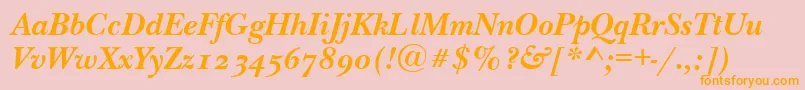 NewbaskervilleodttBolditalic Font – Orange Fonts on Pink Background