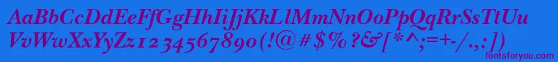 NewbaskervilleodttBolditalic Font – Purple Fonts on Blue Background