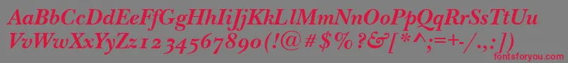 NewbaskervilleodttBolditalic Font – Red Fonts on Gray Background