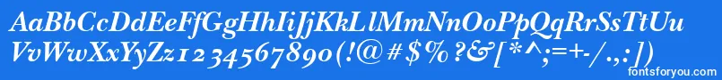 NewbaskervilleodttBolditalic Font – White Fonts on Blue Background