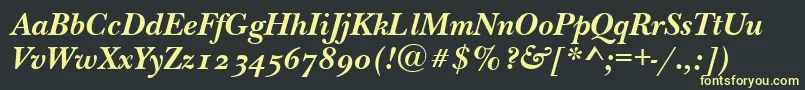NewbaskervilleodttBolditalic Font – Yellow Fonts on Black Background