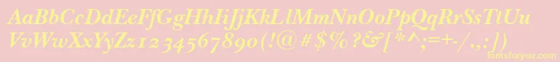 NewbaskervilleodttBolditalic Font – Yellow Fonts on Pink Background