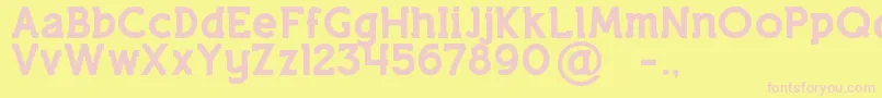 LifestyleRoundedM54 Font – Pink Fonts on Yellow Background