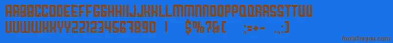 DowntownV1.01 Font – Brown Fonts on Blue Background