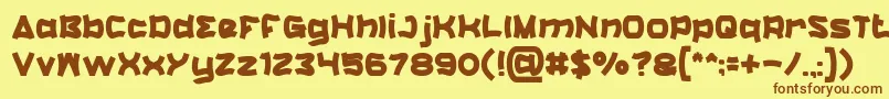 Catalyst Font – Brown Fonts on Yellow Background