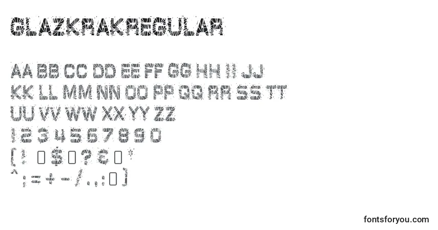 Schriftart GlazkrakRegular – Alphabet, Zahlen, spezielle Symbole