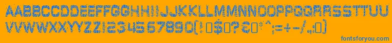 GlazkrakRegular-Schriftart – Blaue Schriften auf orangefarbenem Hintergrund