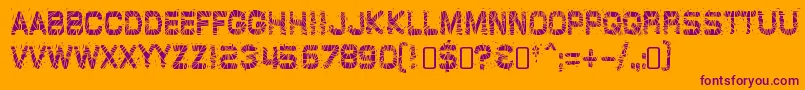 GlazkrakRegular-Schriftart – Violette Schriften auf orangefarbenem Hintergrund