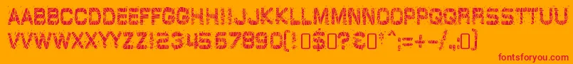 GlazkrakRegular-Schriftart – Rote Schriften auf orangefarbenem Hintergrund