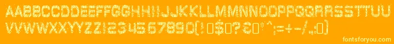 GlazkrakRegular-Schriftart – Gelbe Schriften auf orangefarbenem Hintergrund