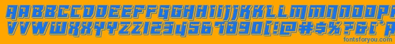 Dangerbotpunch-Schriftart – Blaue Schriften auf orangefarbenem Hintergrund