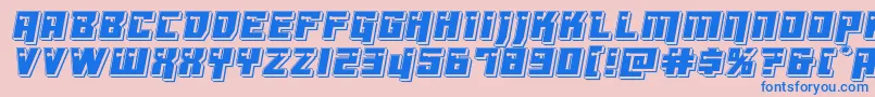 Dangerbotpunch-Schriftart – Blaue Schriften auf rosa Hintergrund