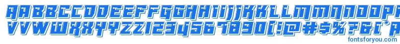 Dangerbotpunch-Schriftart – Blaue Schriften auf weißem Hintergrund