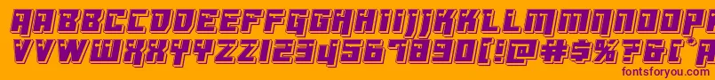 Dangerbotpunch-Schriftart – Violette Schriften auf orangefarbenem Hintergrund