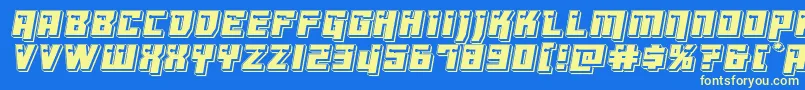 Dangerbotpunch Font – Yellow Fonts on Blue Background