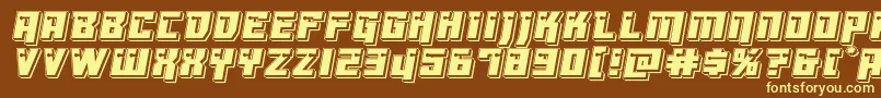 Шрифт Dangerbotpunch – жёлтые шрифты на коричневом фоне