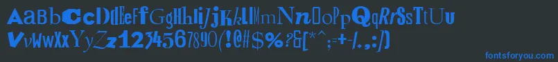 RansomItalic Font – Blue Fonts on Black Background