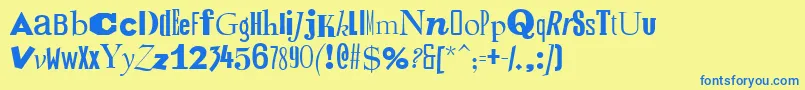 RansomItalic-fontti – siniset fontit keltaisella taustalla