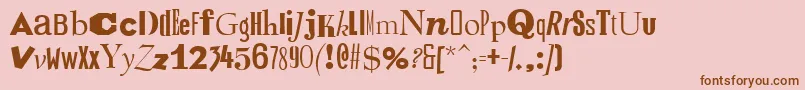 Fonte RansomItalic – fontes marrons em um fundo rosa