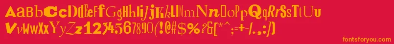 RansomItalic Font – Orange Fonts on Red Background