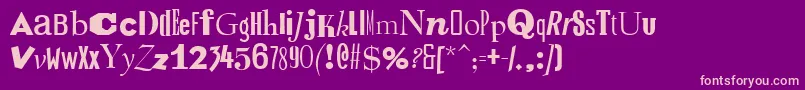 Czcionka RansomItalic – różowe czcionki na fioletowym tle