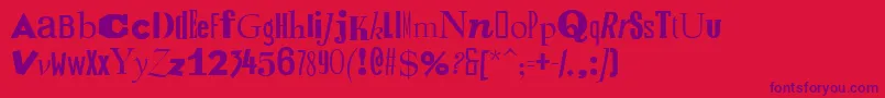 Fonte RansomItalic – fontes roxas em um fundo vermelho