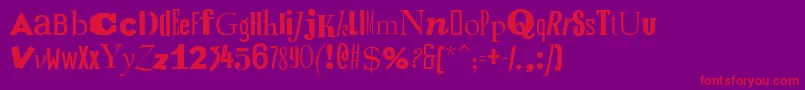 RansomItalic-fontti – punaiset fontit violetilla taustalla