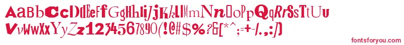 フォントRansomItalic – 白い背景に赤い文字