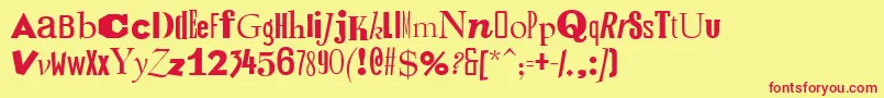 RansomItalic Font – Red Fonts on Yellow Background