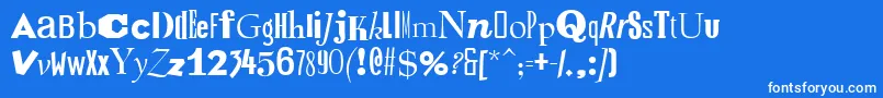 Czcionka RansomItalic – białe czcionki na niebieskim tle