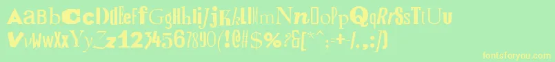 RansomItalic Font – Yellow Fonts on Green Background