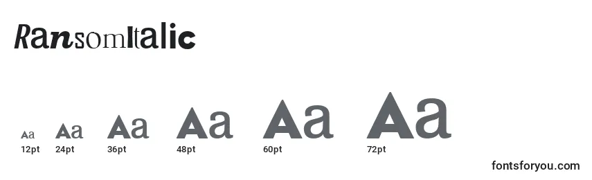RansomItalic Font Sizes